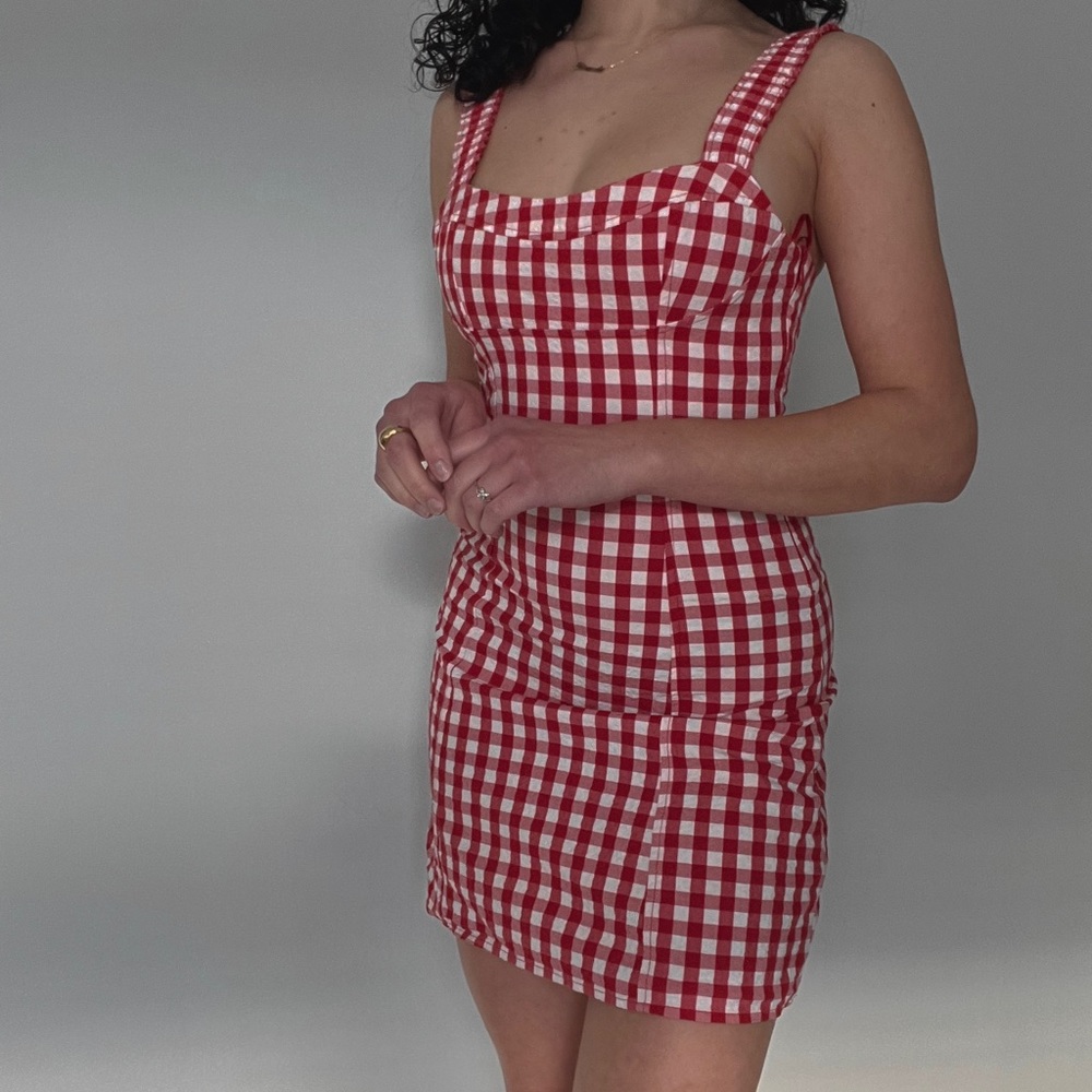 Zara Red & White Plaid mini dress